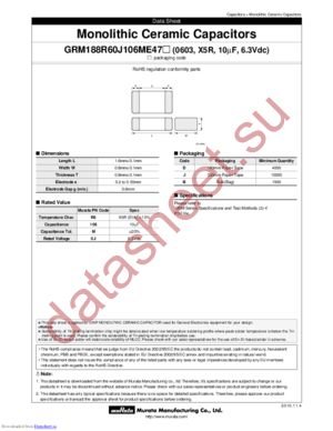 GRM188R60J106ME47J datasheet  