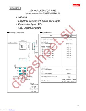 SAFDC312MSM0T00 datasheet  