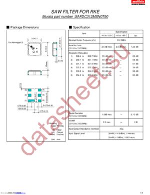 SAFDC312MSN0T90 datasheet  