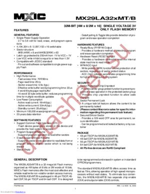 MX29LA320MBXEC-70R datasheet  