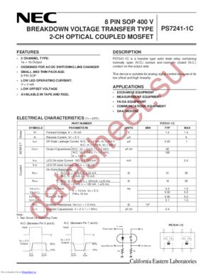 PS7241-1C-F3 datasheet  