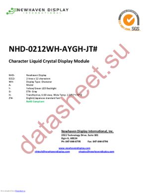 NHD-0212WH-AYGH-JT# datasheet  