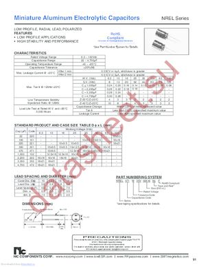 NREL101M50V10X9.5F datasheet  