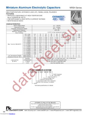 NRSH151M25V6.3X11F datasheet  