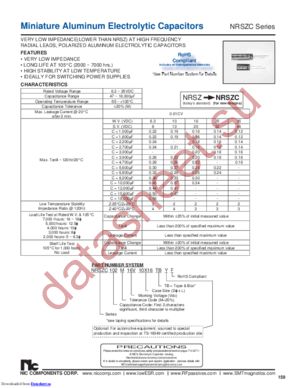 NRSZC331M35V10X16F datasheet  