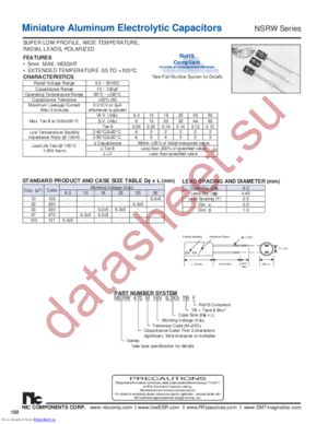 NSRW220M35V6.3X5F datasheet  