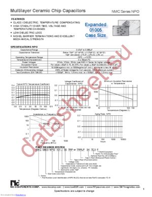 NMC1206Y5V474M50TRPF datasheet  