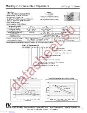 NMC0805Y5V105Z25TRPLPF datasheet  