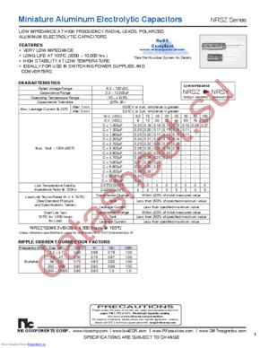 NRSZ470M16V5X11TBF datasheet  