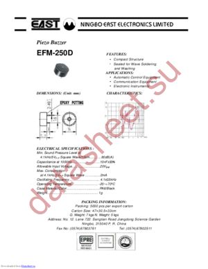 EFM-250D datasheet  