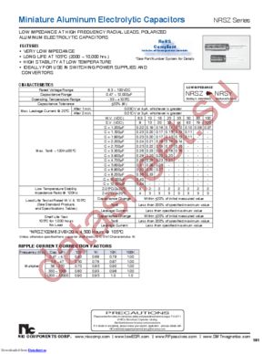 NRSZ330M63V 6.3X11TBST datasheet  