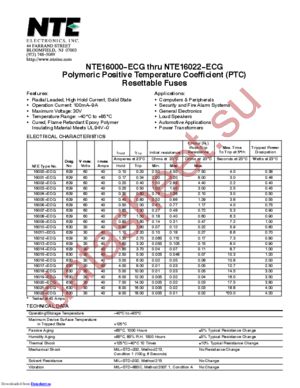 NTE16022-ECG datasheet  