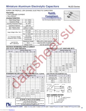 NLE-S2R2M165X5F datasheet  