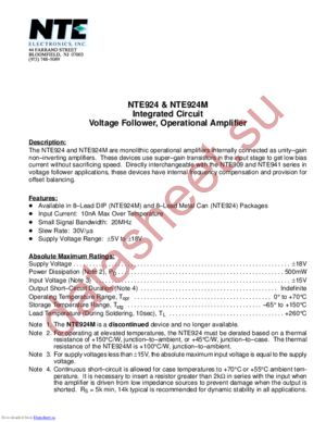 NTE924M datasheet  