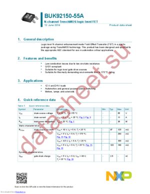 BUK92150-55A,118 datasheet  