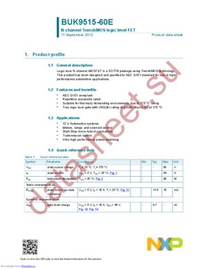 BUK9515-60E datasheet  