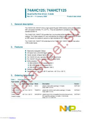 74AHC125D,112 datasheet  