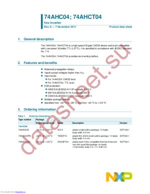 74AHCT04BQ,115 datasheet  