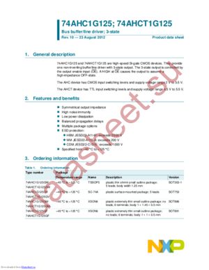 74AHCT1G125GW,125 datasheet  