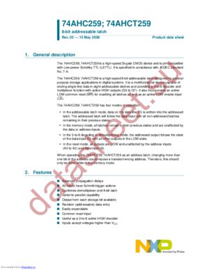 74AHCT259PW,118 datasheet  