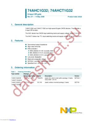 74AHCT1G32GW,125 datasheet  