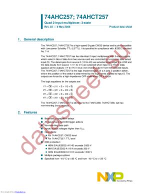 74AHCT257D,118 datasheet  