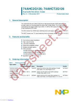 74AHC2G126GD,125 datasheet  