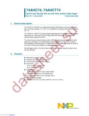 74AHCT74PW,112 datasheet  