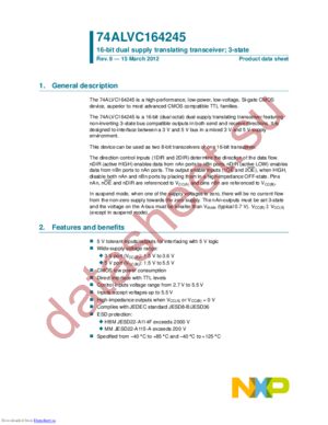 74ALVC164245DL,112 datasheet  