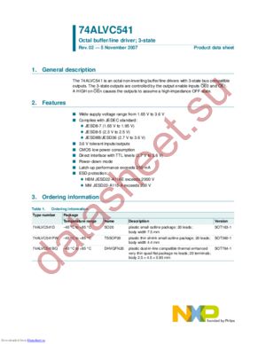 74ALVC541D,118 datasheet  