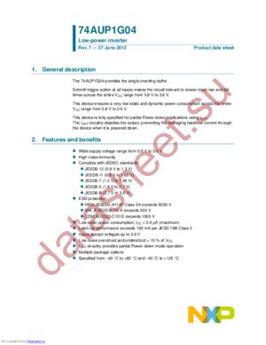 74AUP1G04GM,115 datasheet  