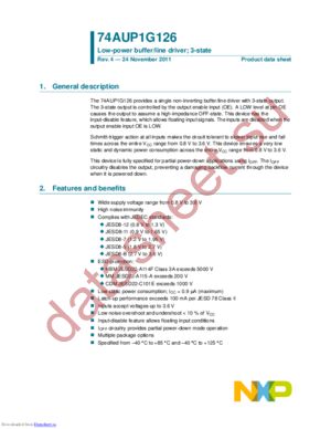 74AUP1G126GW,125 datasheet  