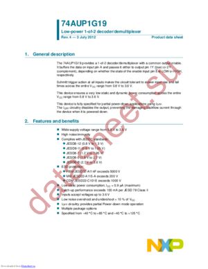 74AUP1G19GM,132 datasheet  