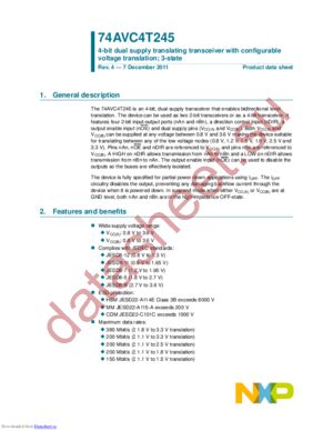 74AVC4T245BQ,115 datasheet  