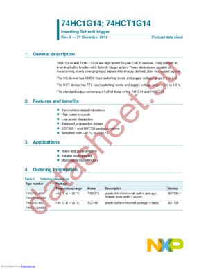 74HC1G14GV,125 datasheet  