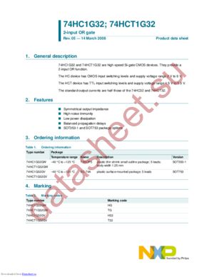 74HC1G32GV,125 datasheet  