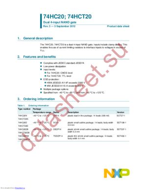 74HC20PW,112 datasheet  