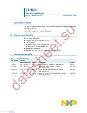 74HC21D,652 datasheet  