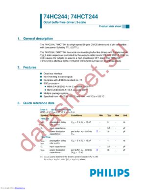 74HCT244PW,112 datasheet  