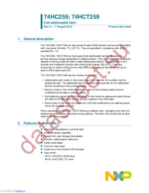 74HCT259D,653 datasheet  