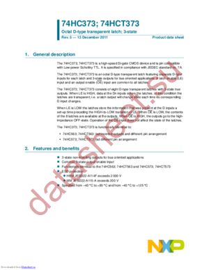 74HC373PW,118 datasheet  