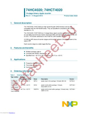 74HCT4020PW,118 datasheet  