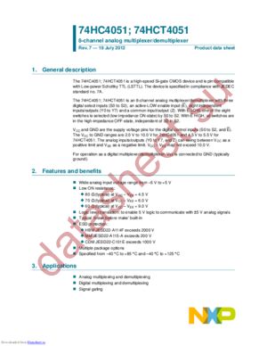 74HC4051PW,112 datasheet  