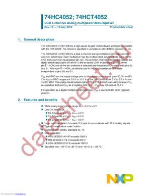 74HC4052N,652 datasheet  