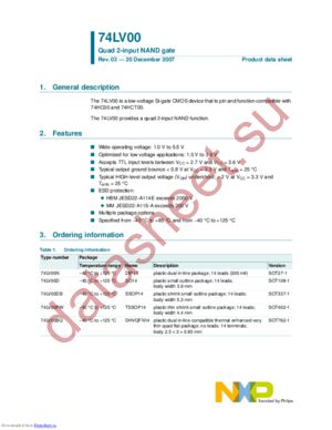 74LV00DB,112 datasheet  