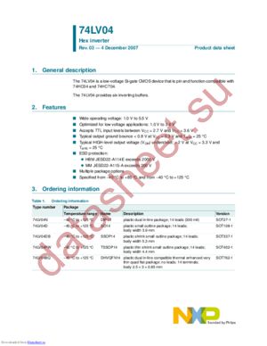 74LV04DB,118 datasheet  