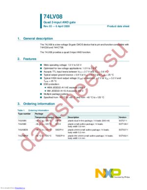 74LV08D,112 datasheet  