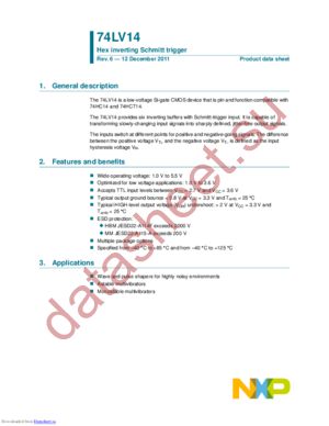 74LV14DB,118 datasheet  