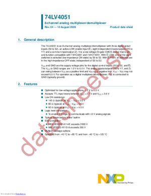 74LV4051DB,112 datasheet  