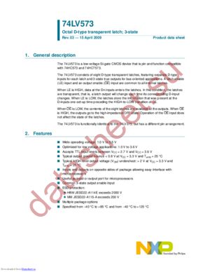 74LV573PW,112 datasheet  